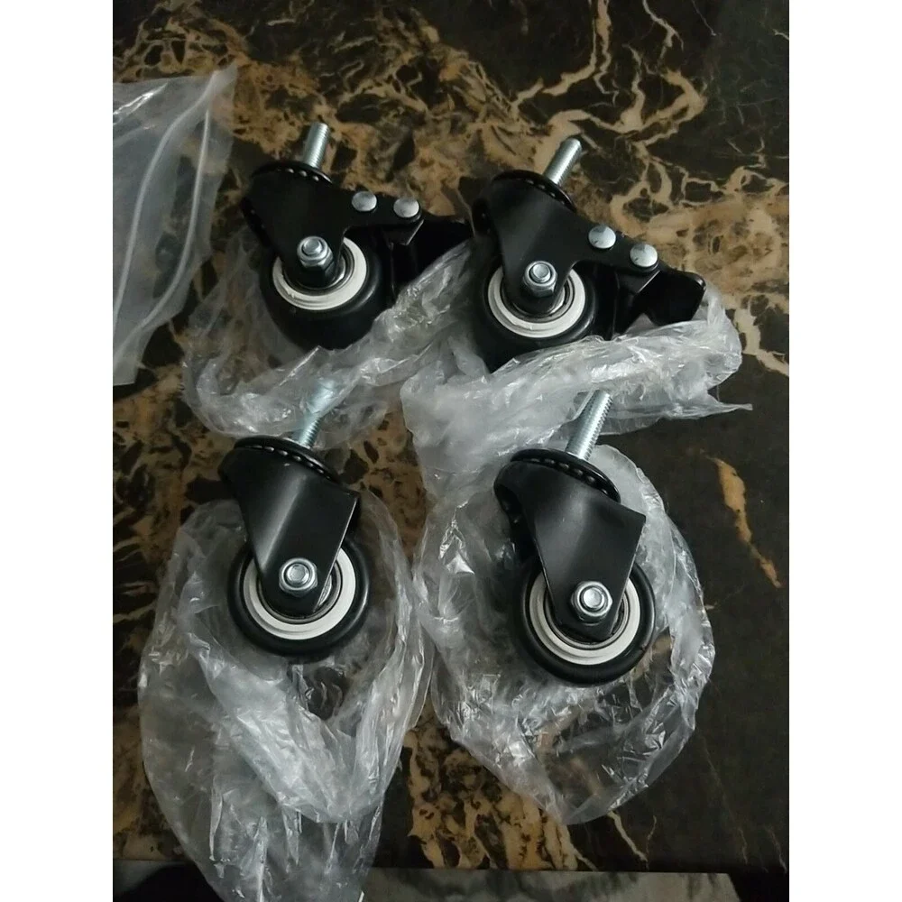 1.58 Inch Shopping Wheel Trolley Brake Swivel Caster. Black, Brand New 4Pcs/set